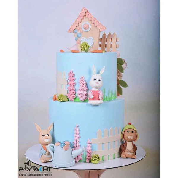 ماکت کیک دو طرفه خانه و خرگوش